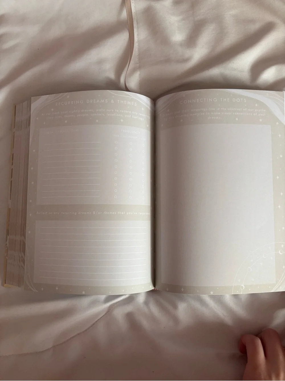 Dream Journal Crescent Moon Hardcover Notebook - Beige & Cream
